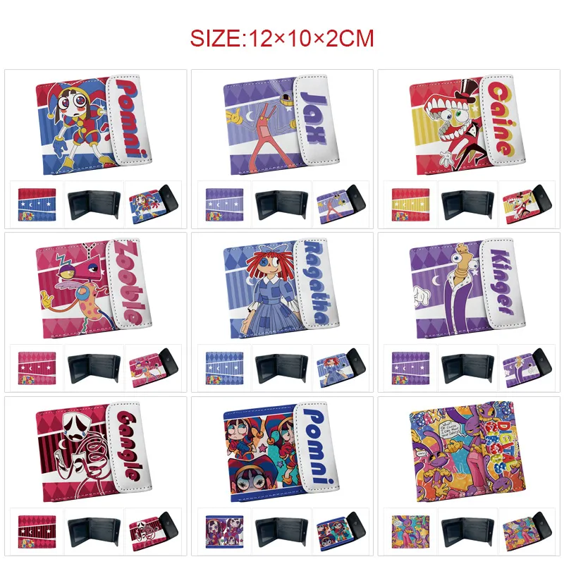 The Amazing Digital Circus Inspired Full Color Snap Button PU Leather Wallet – TADC Character Print Short Bi-Fold Card Holder with Coin Pocket for Fans & Collectors